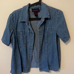 Denim & Co Short Sleeve Over-shirt